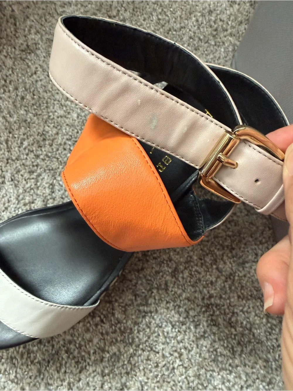 Orange & Cream Platform Sandal for Women